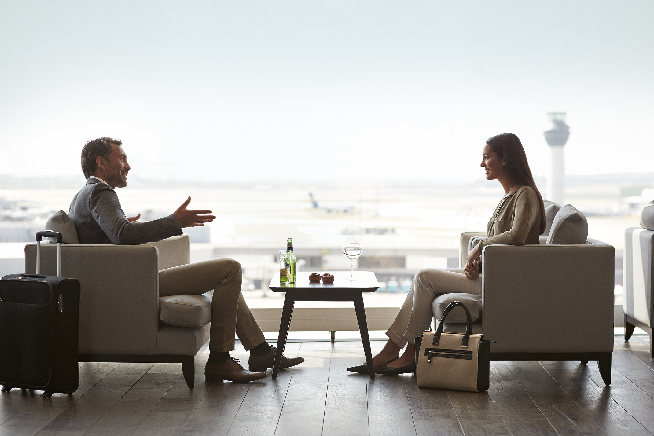 People enjoying Layover in a Priority Pass Airport Lounge