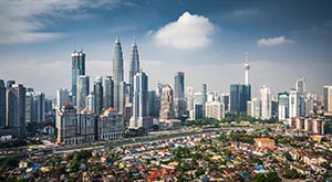 The skyline of Kuala Lumpur, Malaysia