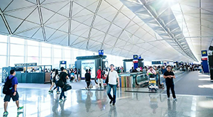 The airport terminal at Singapore Changi Airport