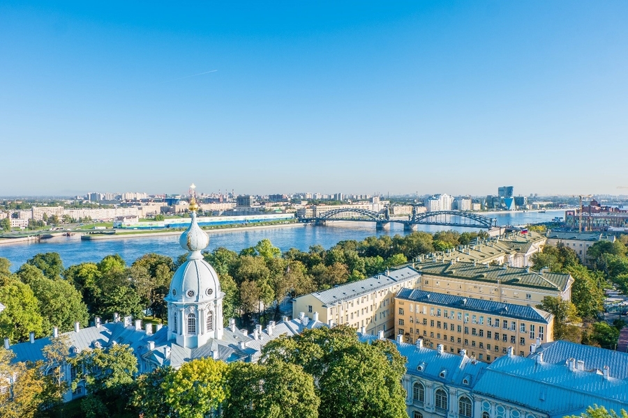 Saint Petersburg view from the top of Smolny Cathedral